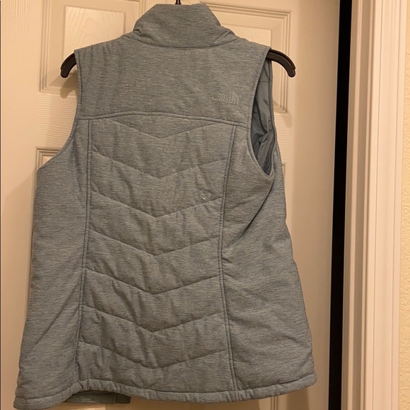 Heathered Powder Blue North Face Vest - Picture 2 of 5